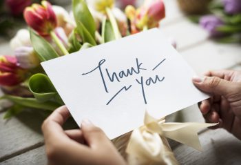 Thank You card with bouquet of flowers Thank you note