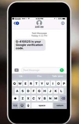 Two Factor Notification Text Phone Screenshot