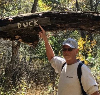 Harvey Schoenman on a hike