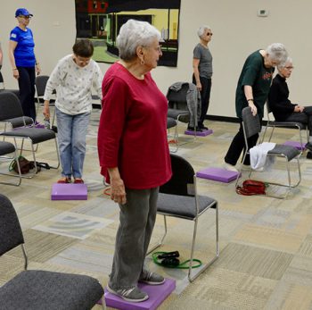 Marilyn Davidman in a balance Class