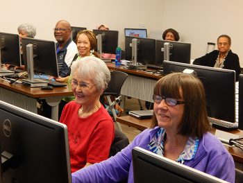 Tom Weavers computer class students