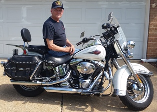 Woody Woodard on his motorcycle