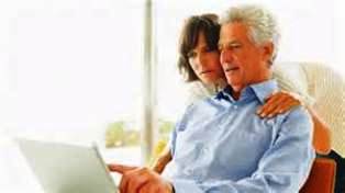 Couple using the computer together