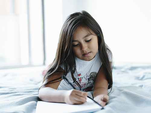 girl writing