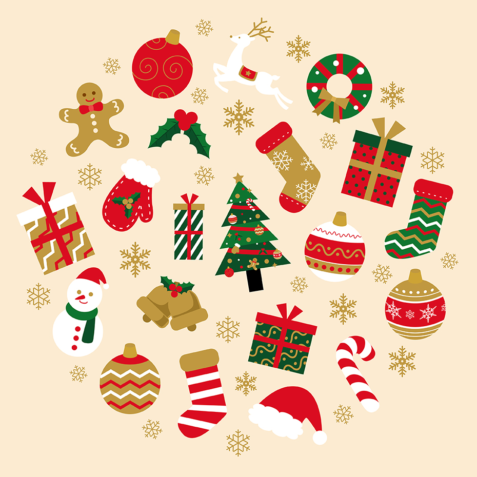 クリスマスのアイコンのベクターイラストセッ